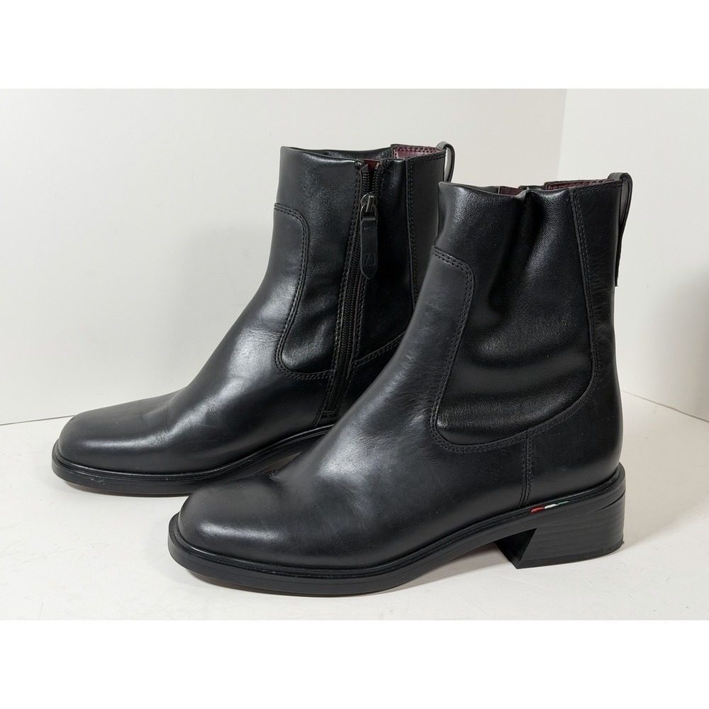 Franco Sarto, Womens Gracelyn Zip Ankle Boot, Black Leather, 9W